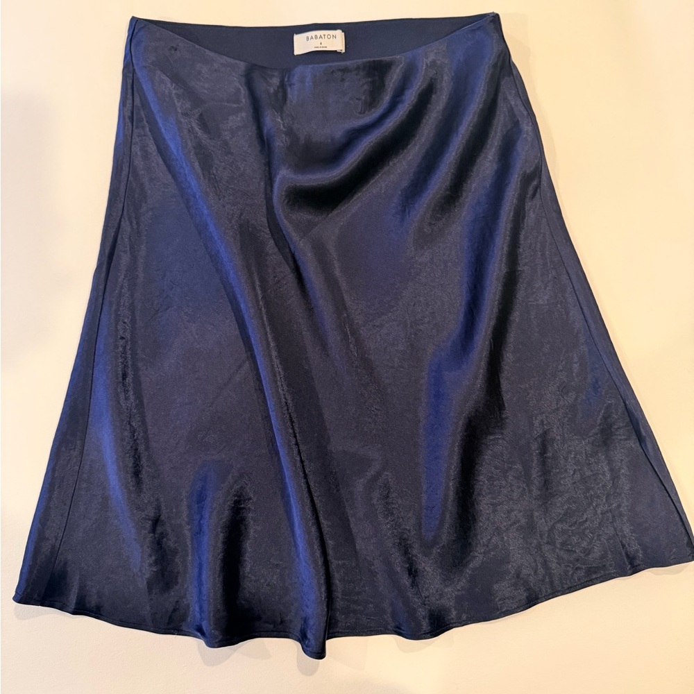 Babaton Blue Mini Slip Skirt - Picture 2 of 5